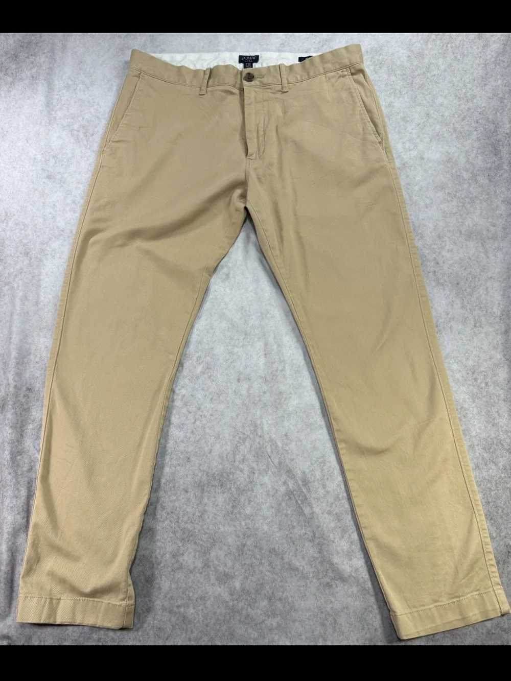 J Crew Mens Flex Slim Fit Khaki Chino 32x30 Flat Front Dress Business Casual